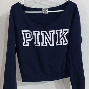 Navy Blue cropped sweater || PINK